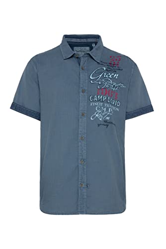 Camp David Herren Hemd Cinque Terre schwarz/pink/blau/hellblau L von Camp David