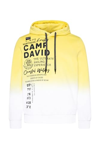 Camp David Herren Hoodie Dip Dye mit Artworks Light Lime 4XL von Camp David