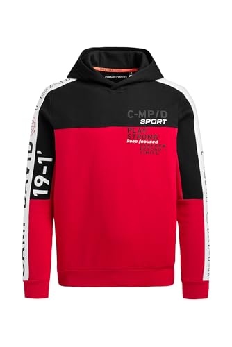 Camp David Herren Hoodie aus Interlock mit Colour-Blocking Black, XXL von Camp David