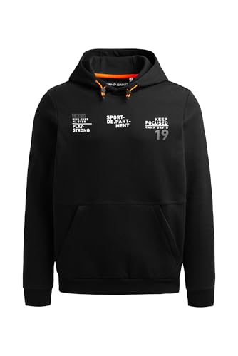 Camp David Herren Hoodie aus Interlock mit Rücken-Artworks Black, L von Camp David