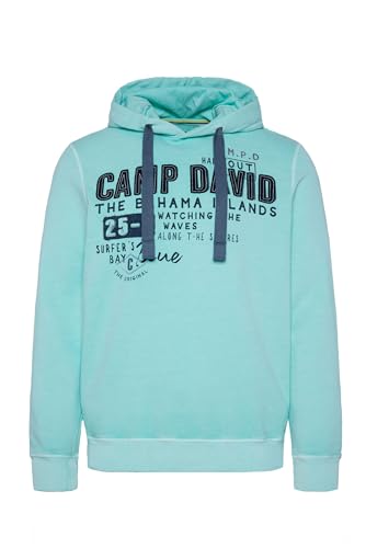 Camp David Herren Hoodie mit Logo Artwork Cool Mint L von Camp David