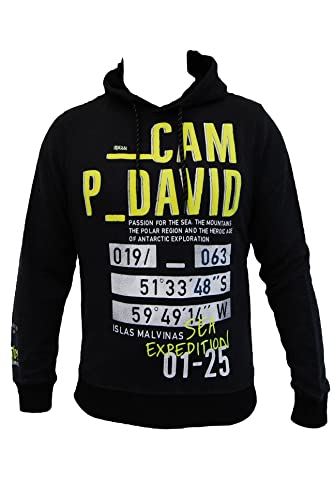 Camp David Herren Hoodie mit Struktur und Logo Artwork von Camp David