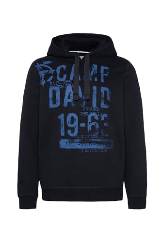 Camp David Herren Hoodie mit Watercolor Prints Black XXL von Camp David