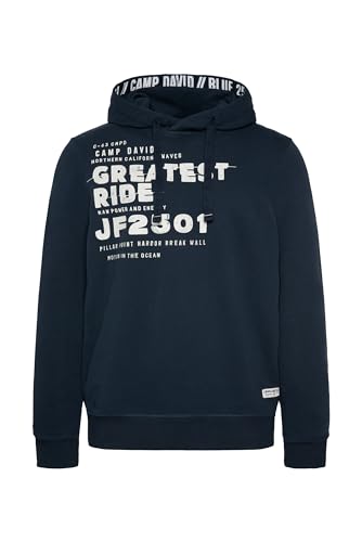 Camp David Herren Hoodie mit Wording Print Blue Navy M von Camp David