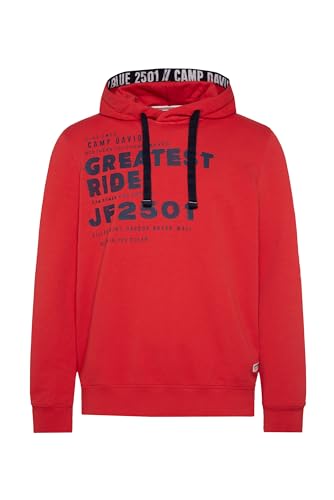 Camp David Herren Hoodie mit Wording Print Mission Red XL von Camp David