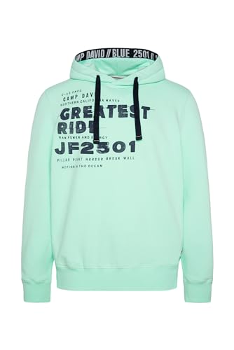 Camp David Herren Hoodie mit Wording Print Sun Aqua L von Camp David