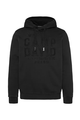 Camp David Herren Hoodie mit toniger Logo-Stickerei Black XXL von Camp David