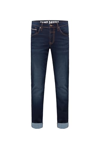 Camp David Herren Jeans DA:VD Regular Fit Dark Blue Printed, 31 von Camp David