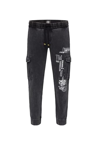 Camp David Herren Jogginghose im Cargo-Stil Black M von Camp David