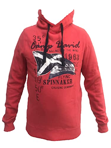 Camp David Herren Kapuzensweater mit Sailing Print, Speed Red, 3XL von Camp David