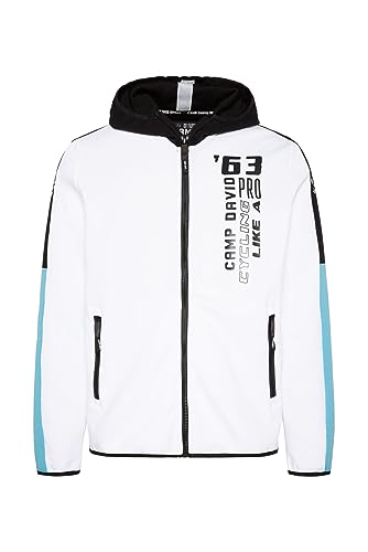 Camp David Herren Kapuzensweatjacke mit Colour-Blocking Opticwhite Xxxl von Camp David