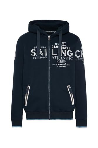 Camp David Herren Kapuzensweatjacke mit plakativen Artworks Blue Navy M von Camp David