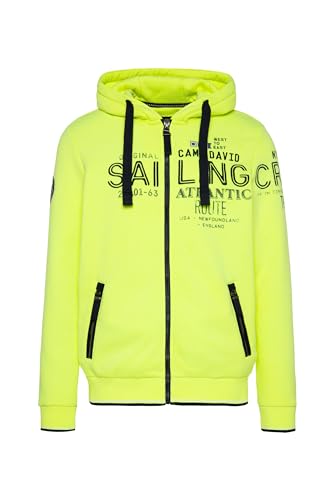 Camp David Herren Kapuzensweatjacke mit plakativen Artworks Neon Lime L von Camp David