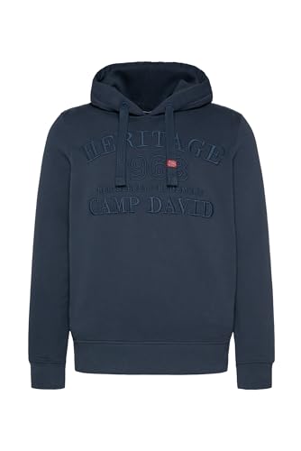 Camp David Herren Kapuzensweatshirt mit 3D-Stickereien Dark Teal XXXL von Camp David