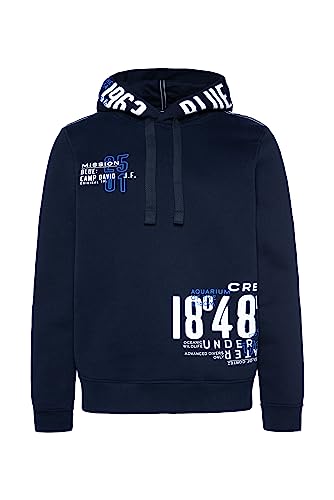 Camp David Herren Kapuzensweatshirt mit Label Prints Blue Navy L von Camp David