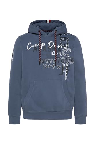 Camp David Herren Kapuzensweatshirt mit Logo Artworks Dark Sky XXXL von Camp David