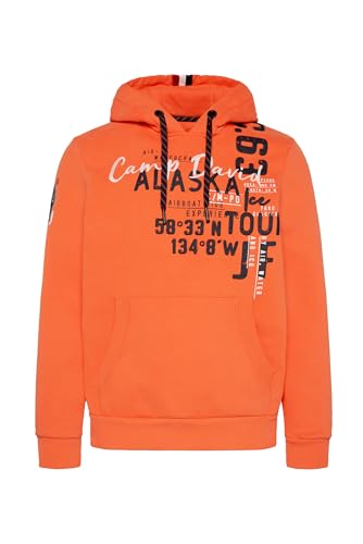 Camp David Herren Kapuzensweatshirt mit Logo Artworks Mission Orange XXXL von Camp David