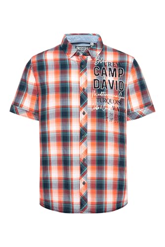 Camp David Herren Karohemd mit Artwork und Stickereien Speed Orange, XXL Camp David Herren Karohemd mit Artwork und Stickereien Speed Orange, XXL von Camp David