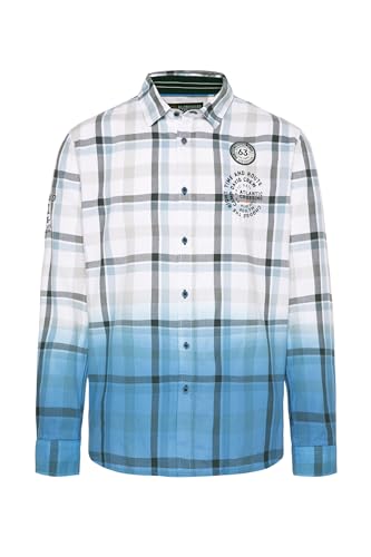 Camp David Herren Karohemd mit Dip-Dye-Effekt Sky Blue XXL von Camp David