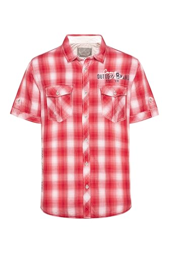 Camp David Herren Karohemd mit Klappentaschen und Artworks Nautical Red, L von Camp David
