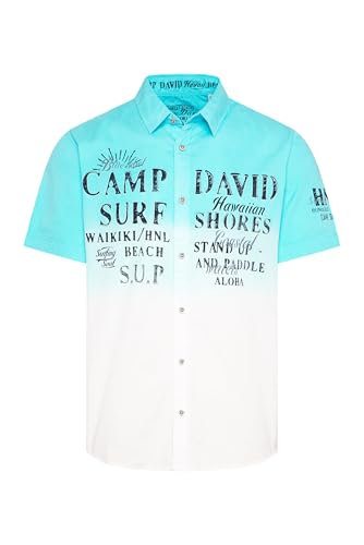 Camp David Herren Kurzarmhemd Dip Dye mit Artworks Lagoon Blue, 4XL Camp David Herren Kurzarmhemd Dip Dye mit Artworks Lagoon Blue, 4XL von Camp David