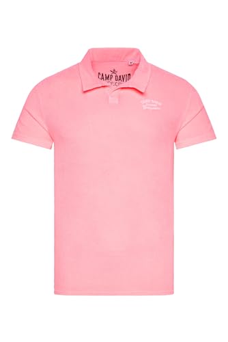 Camp David Herren Kurzarmpolo im Frottee-Design Neon Punch, S von Camp David