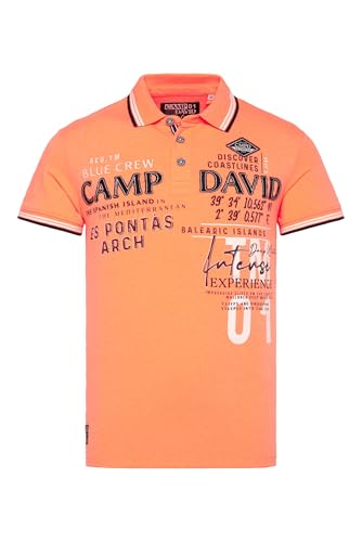Camp David Herren Kurzarmpolo mit Label-Applikationen Speed Orange, 4XL Camp David Herren Kurzarmpolo mit Label-Applikationen Speed Orange, 4XL von Camp David