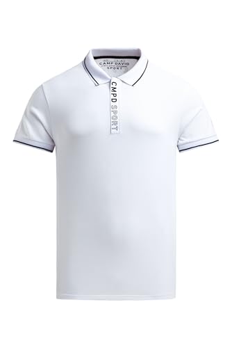 Camp David Herren Kurzarmpolo mit Rücken-Artwork Opticwhite, XXL Camp David Herren Kurzarmpolo mit Rücken-Artwork Opticwhite, XXL von Camp David
