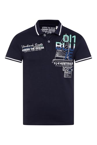 Camp David Herren Kurzarmpolo mit Sailing Print Blue Navy, 4XL Camp David Herren Kurzarmpolo mit Sailing Print Blue Navy, 4XL von Camp David
