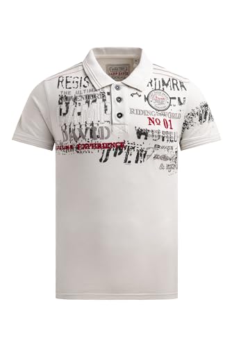 Camp David Herren Kurzarmpolo mit Tapes und Logo-Applikationen Ash, XXL von Camp David