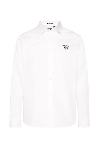 Camp David Herren Langarmhemd mit Logo-Stickerei Opticwhite XL von Camp David