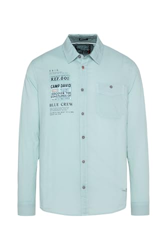 Camp David Herren Langarmhemd mit Webstruktur Sea Mint 4XL von Camp David
