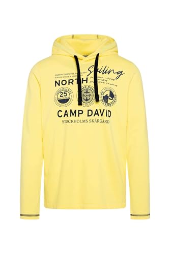 Camp David Herren Langarmshirt mit Kapuze und Print Light Lime XXXL von Camp David
