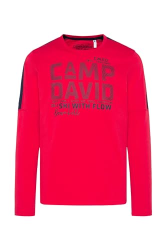 Camp David Herren Langarmshirt mit Schulter-Artwork Mission Red XXXL von Camp David