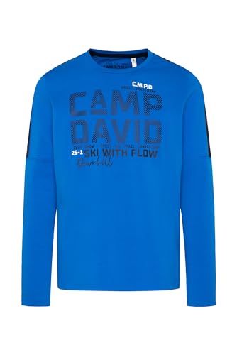 Camp David Herren Langarmshirt mit Schulter-Artwork Neon Blue L von Camp David