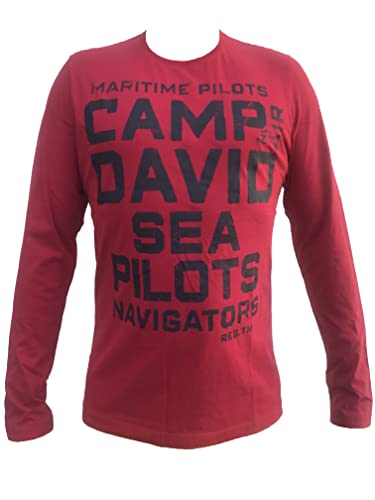 Camp David Herren Langarmshirt mit großem Frontprint (Racing red, 3XL) von Camp David