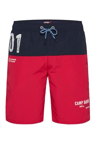 Camp David Herren Lange Beachshorts mit Colour-Blocking Nautical Red, M von Camp David