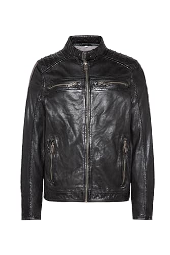 Camp David Herren Lederjacke mit Racing-Streifen am Ärmel Black L von Camp David