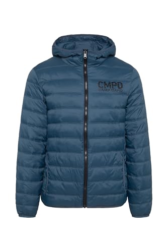 Camp David Herren Leichte Steppjacke mit Kapuze Blue Haze XXL von Camp David