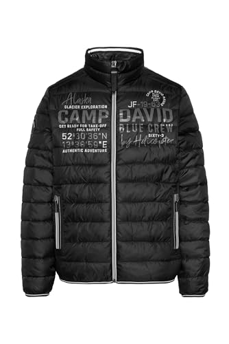 Camp David Herren Leichte Steppjacke mit Logo Prints und Tapes Black, L von Camp David