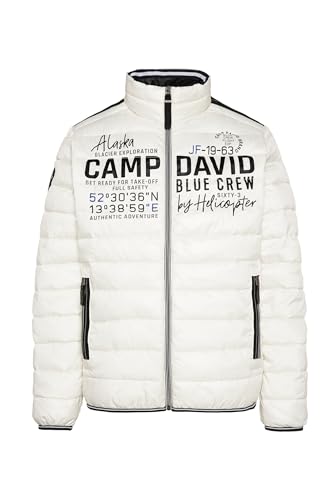 Camp David Herren Leichte Steppjacke mit Logo Prints und Tapes Kitt, L von Camp David