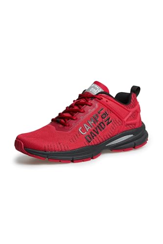 Camp David Herren Leichter Sneaker im Knit-Design mit Logo Artwork Classic Red, 41 von Camp David