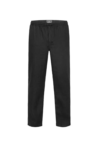 Camp David Herren Leinenhose mit elastischem Bund Black XXL von Camp David