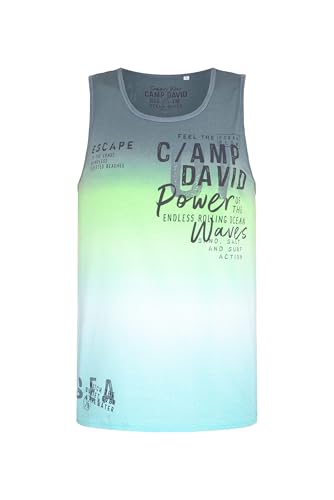 Camp David Herren Muskelshirt Dip Dye mit Logo Prints Surf Grey, M Camp David Herren Muskelshirt Dip Dye mit Logo Prints Surf Grey, M von Camp David