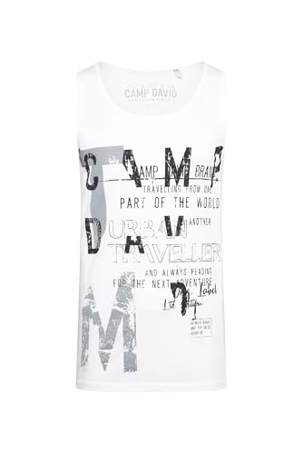 Camp David Herren Muskelshirt mit Print im Used Look Opticwhite, XXL Camp David Herren Muskelshirt mit Print im Used Look Opticwhite, XXL von Camp David