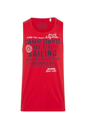 Camp David Herren Muskelshirt mit Sailing Print Flag Red, XXL von Camp David