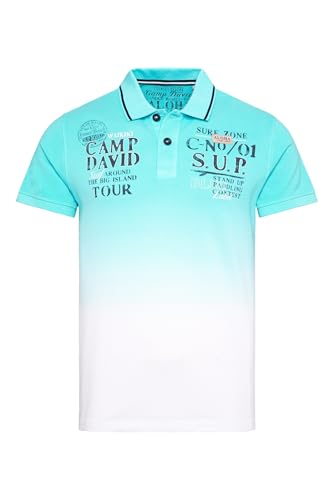 Camp David Herren Pikee-Polo Dip Dye mit Artworks Lagoon Blue, 4XL Camp David Herren Pikee-Polo Dip Dye mit Artworks Lagoon Blue, 4XL von Camp David