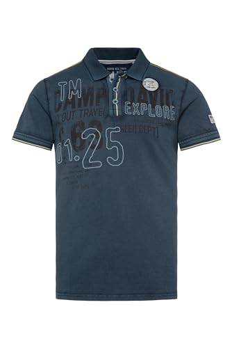 Camp David Herren Pikee-Polo im Vintage Look Brave Blue XL von Camp David