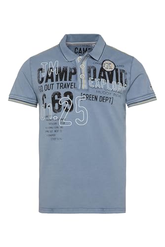 Camp David Herren Pikee-Polo im Vintage Look New Blue M von Camp David