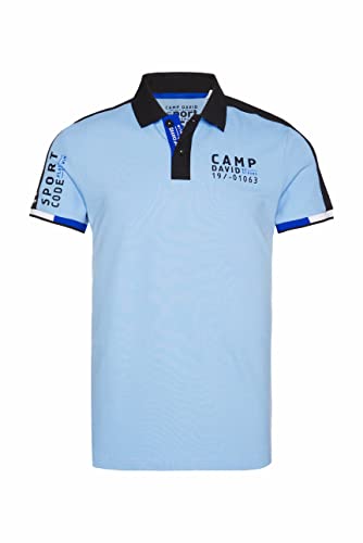 Camp David Herren Pikee-Polo mit Farb-Details und Logo Prints von Camp David